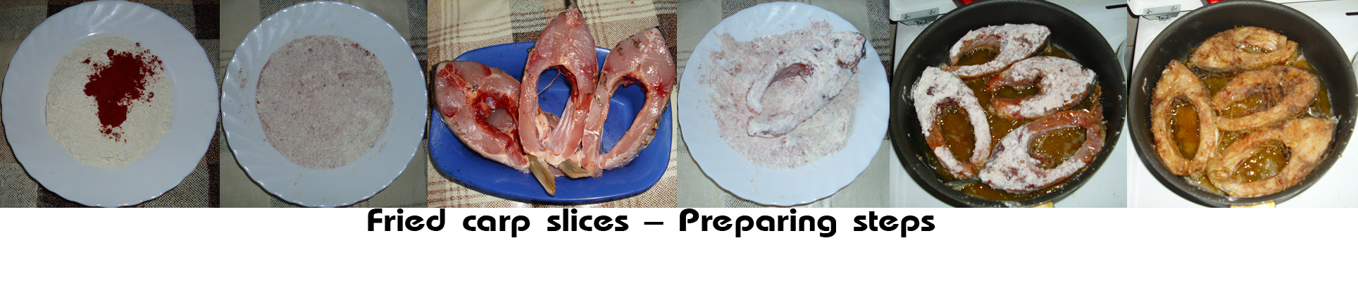Fried carp fish slices - Preparing steps